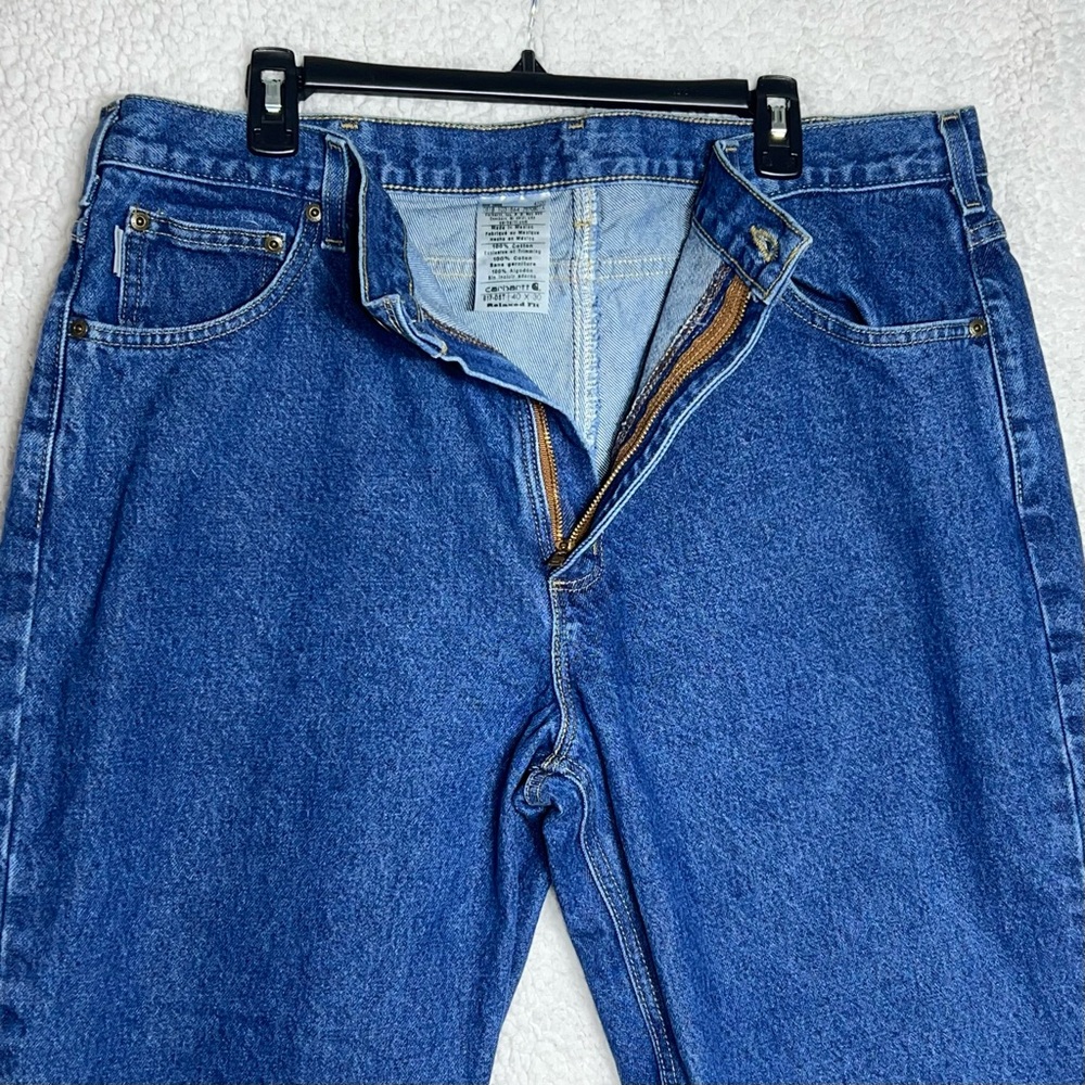 Lot Of Two Carhartt Jeans Mens 40x30 Blue Relaxed Fit Medium Wash Denim B17-DST - Picture 2 of 12